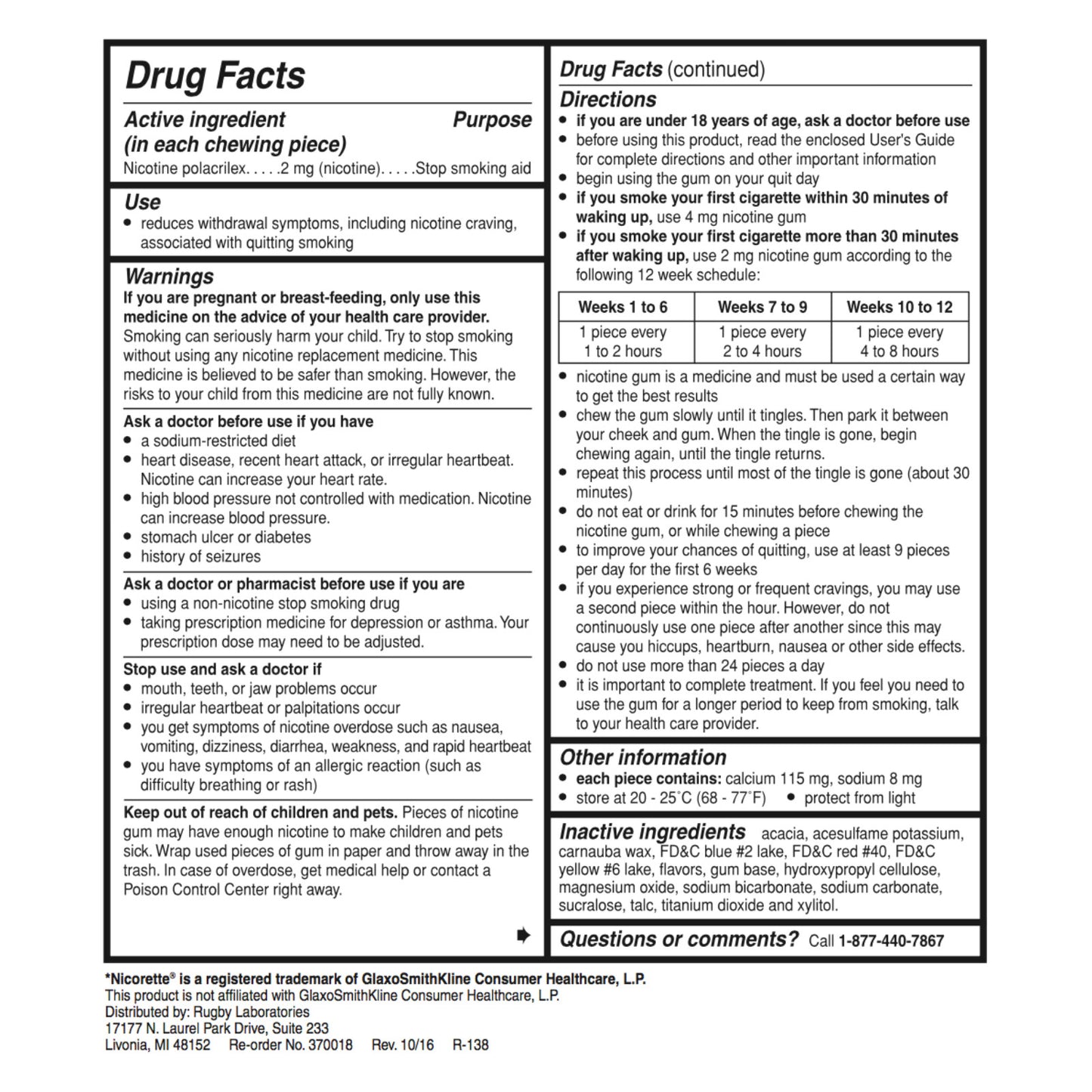 Rugby Gum Coated 2mg Fruit 100 piece box