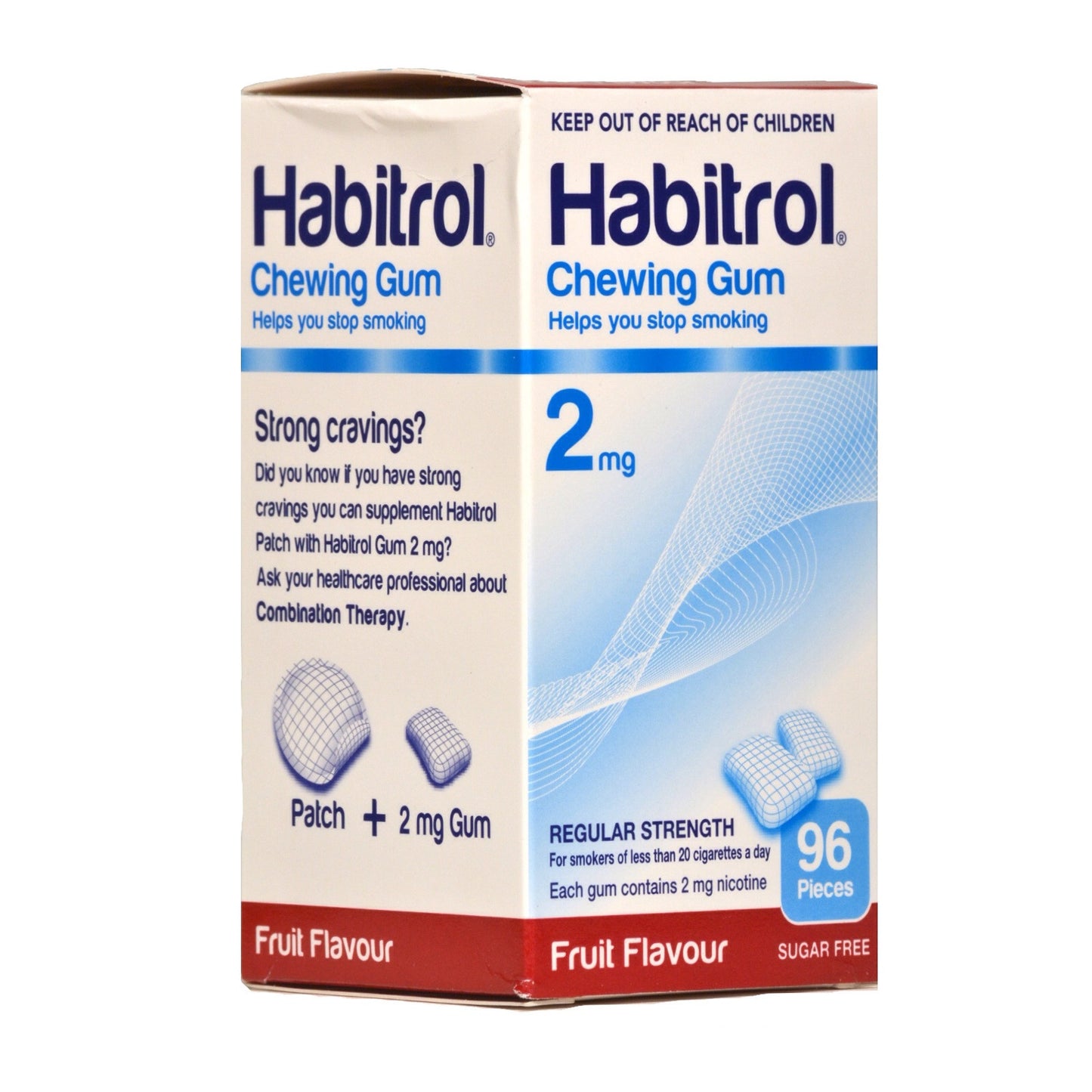 Habitrol Gum Coated 2mg Fruit 96 piece box