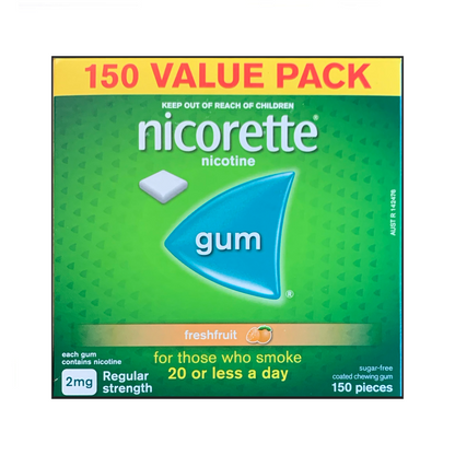Nicorette Gum Coated 2mg Fresh Fruit 150 piece box