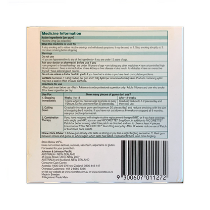 Nicorette Gum Coated 2mg Icy Mint 150 piece box