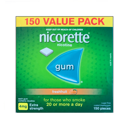 Nicorette Gum Coated 4mg Fresh Fruit 150 piece box