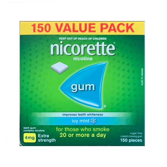 Nicorette Gum Coated 4mg Icy Mint 150 piece box
