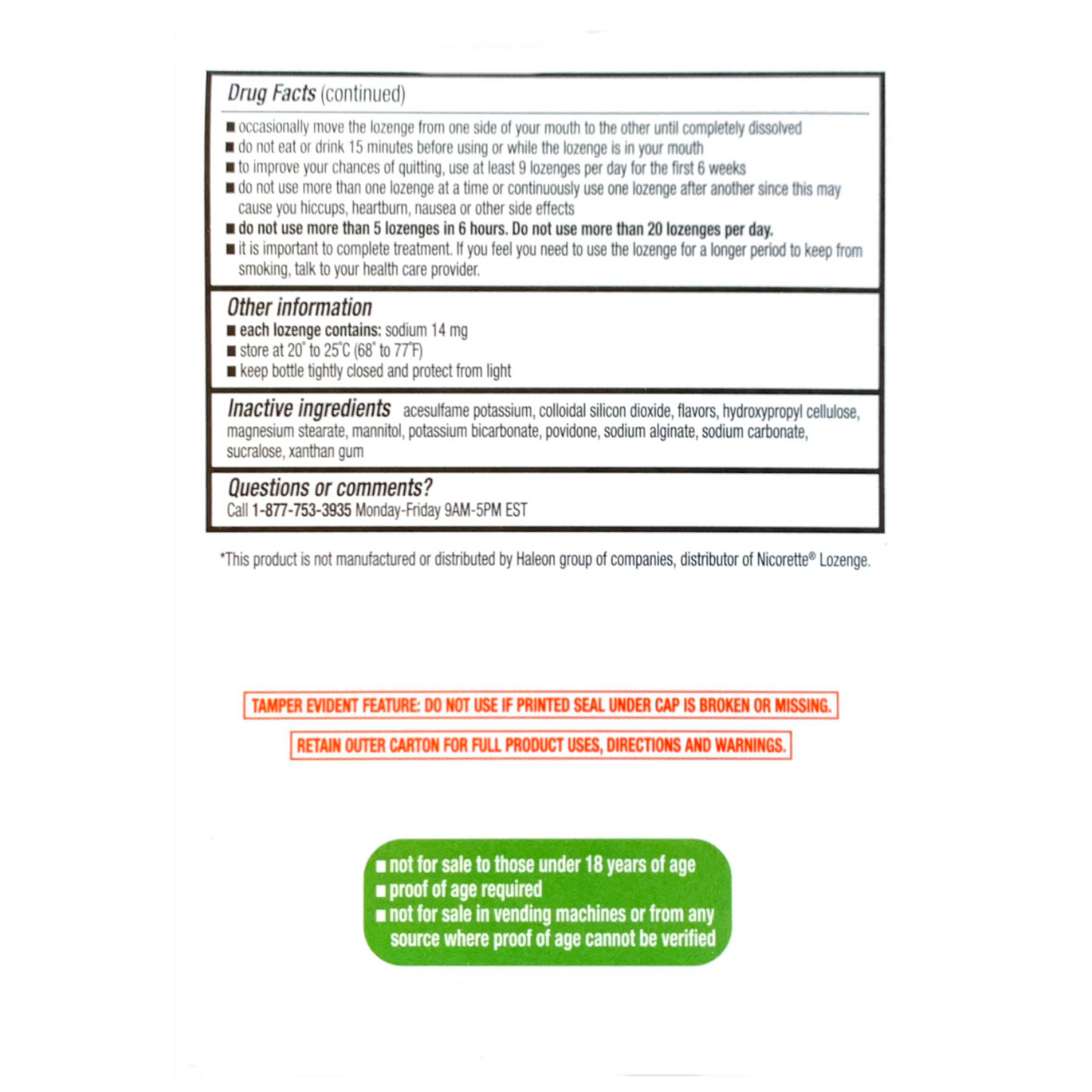 Rugby Lozenge 2mg Mint 72 piece box