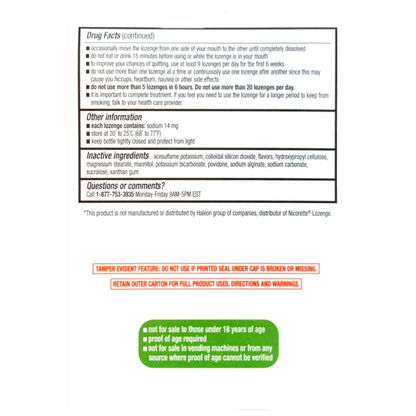 Rugby Lozenge 2mg Mint 72 piece box