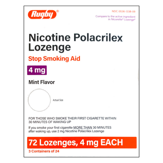 Rugby Lozenges 4mg Mint 72 piece box