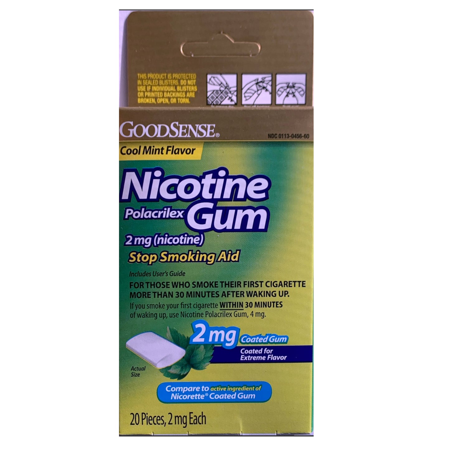 GoodSense Gum Coated 2mg Cool Mint 20 piece boxes (3 box bundle)
