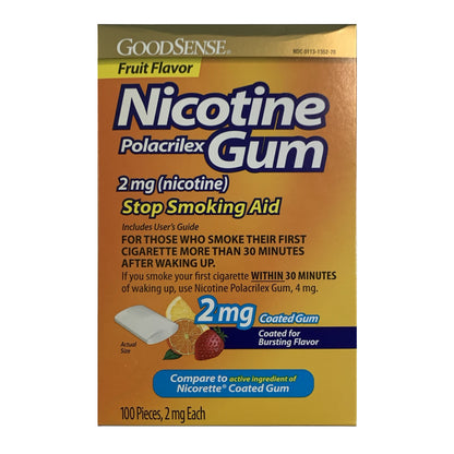 GoodSense Gum Coated 2mg Fruit 100 piece box