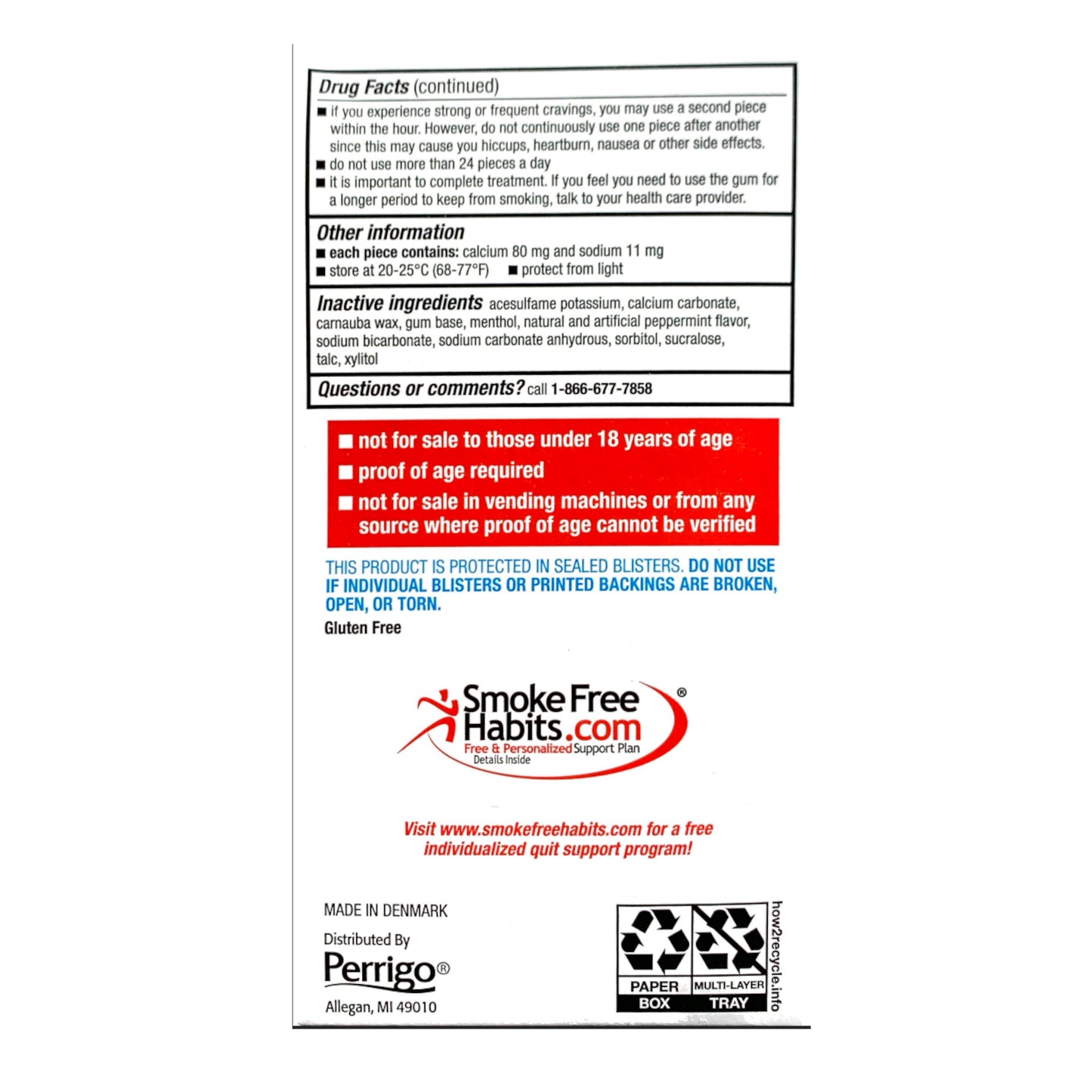 GoodSense Gum Uncoated 2mg Arctic Mint 110 piece box