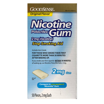 GoodSense Gum Uncoated 2mg Original 50 piece box