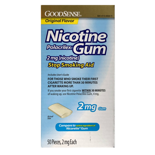 GoodSense Gum Uncoated 2mg Original 50 piece box