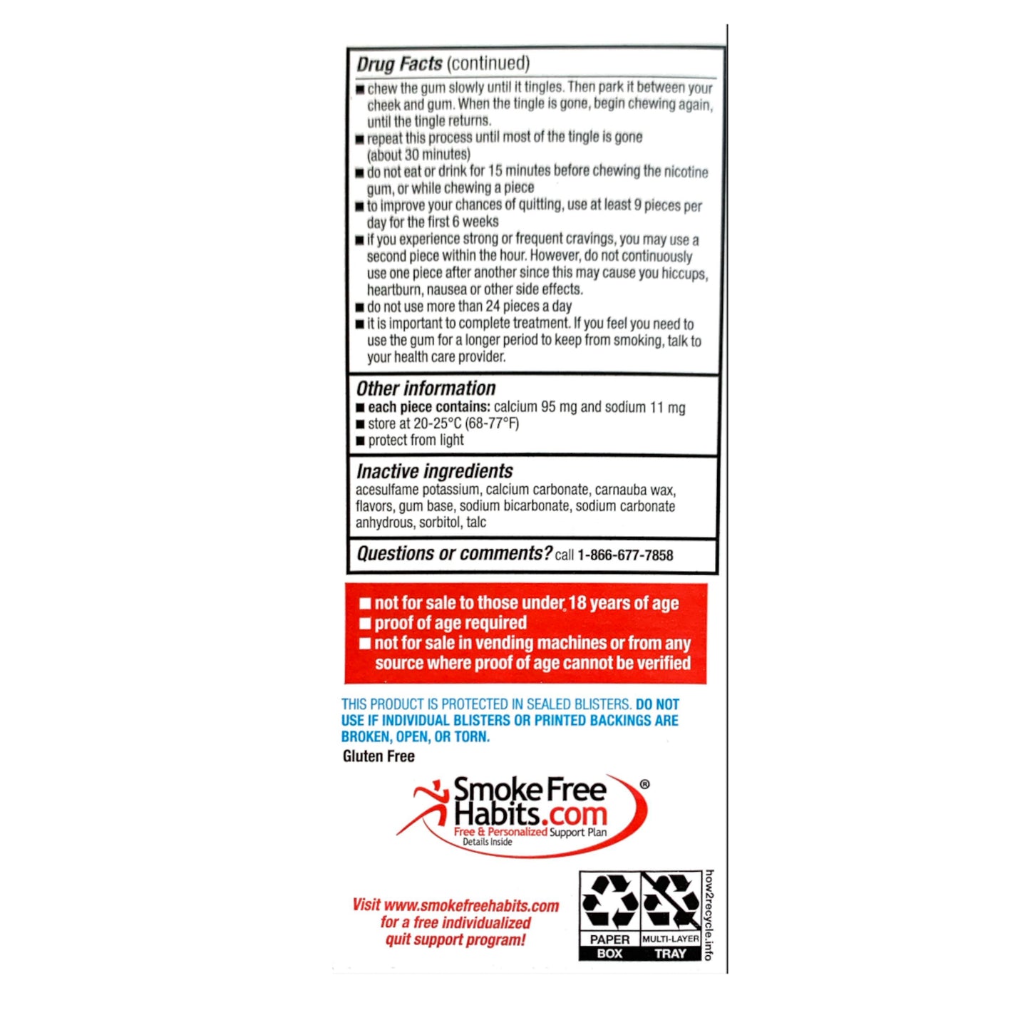 GoodSense Gum Uncoated 2mg Original 50 piece box