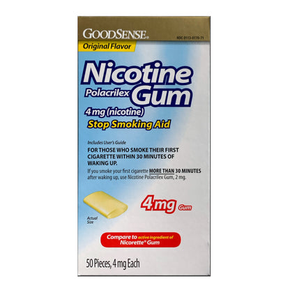 GoodSense Gum Uncoated 4mg Original 50 piece box