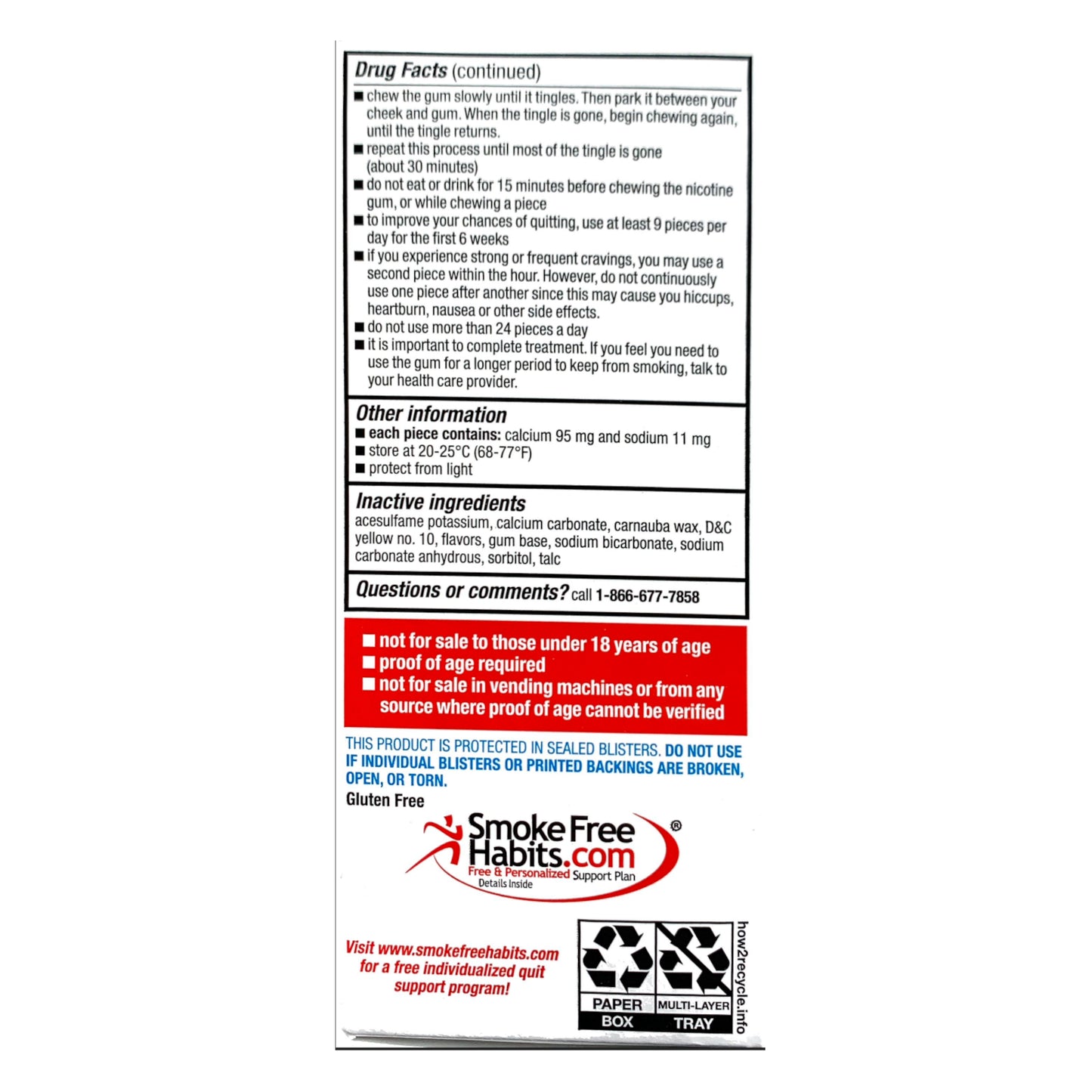 GoodSense Gum Uncoated 4mg Original 50 piece box