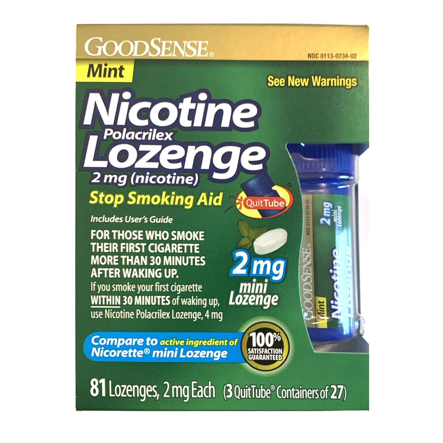 GoodSense Mini Lozenge 2mg Mint 81 piece box