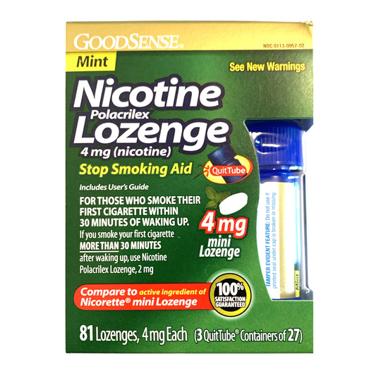 GoodSense Mini Lozenge 4mg Mint 81 piece box