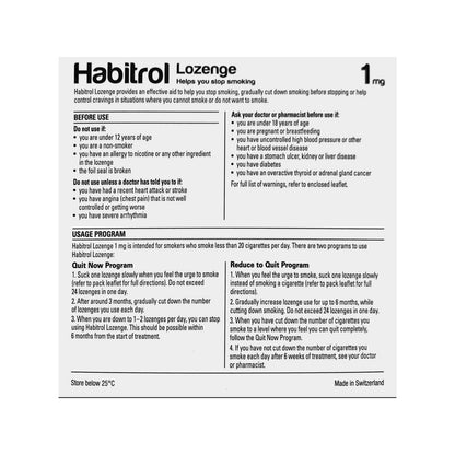 Habitrol Lozenge 1mg Mint 216 piece box