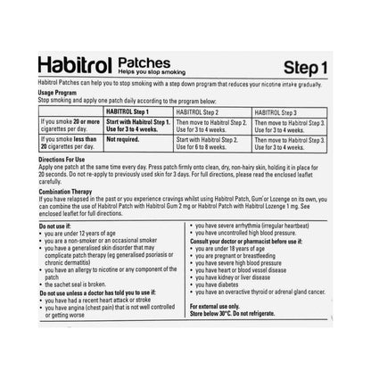 Habitrol Patch Opaque Step 1 (21mg) 28 patches per box