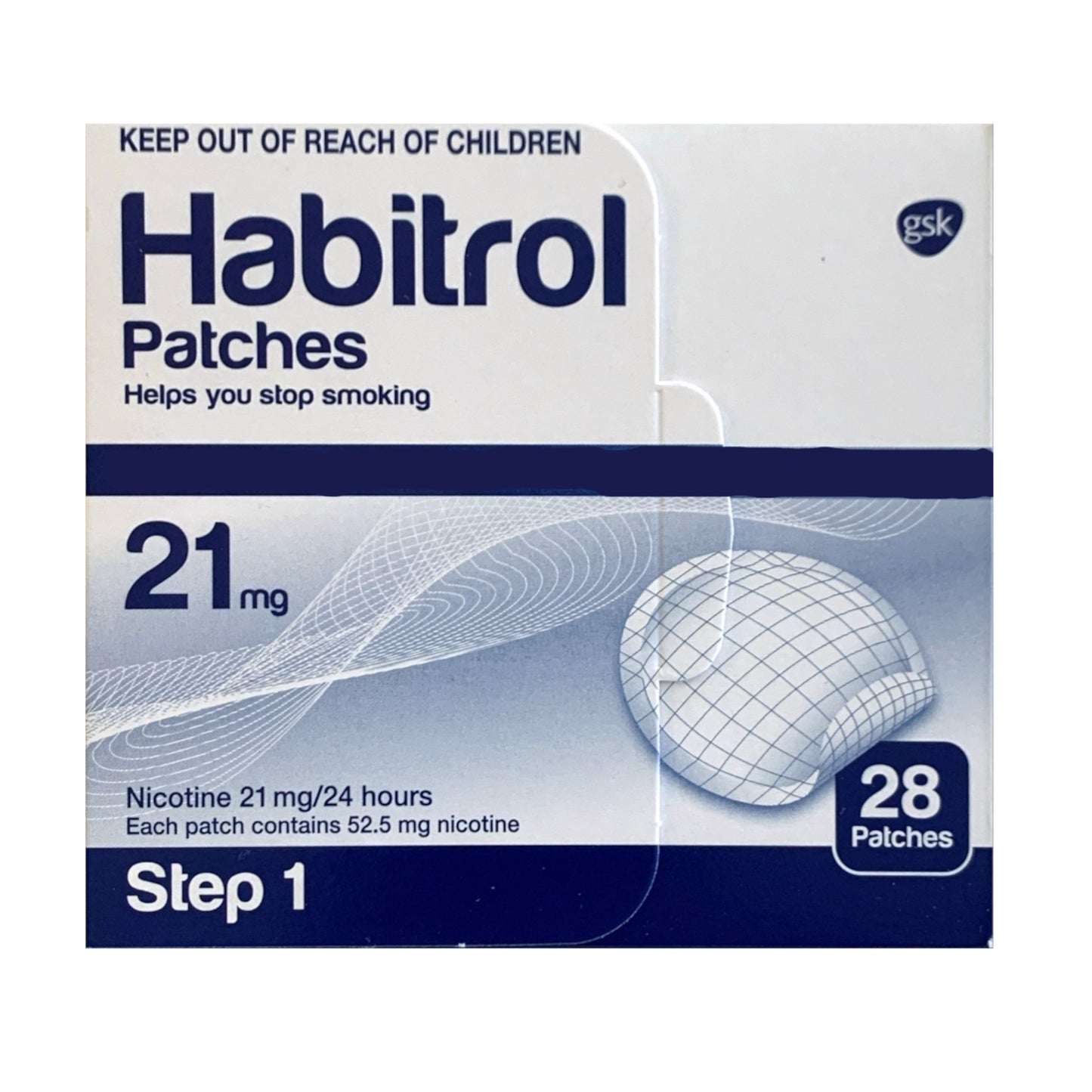 Habitrol Patch Opaque Step 1 (21mg) 28 patches per box