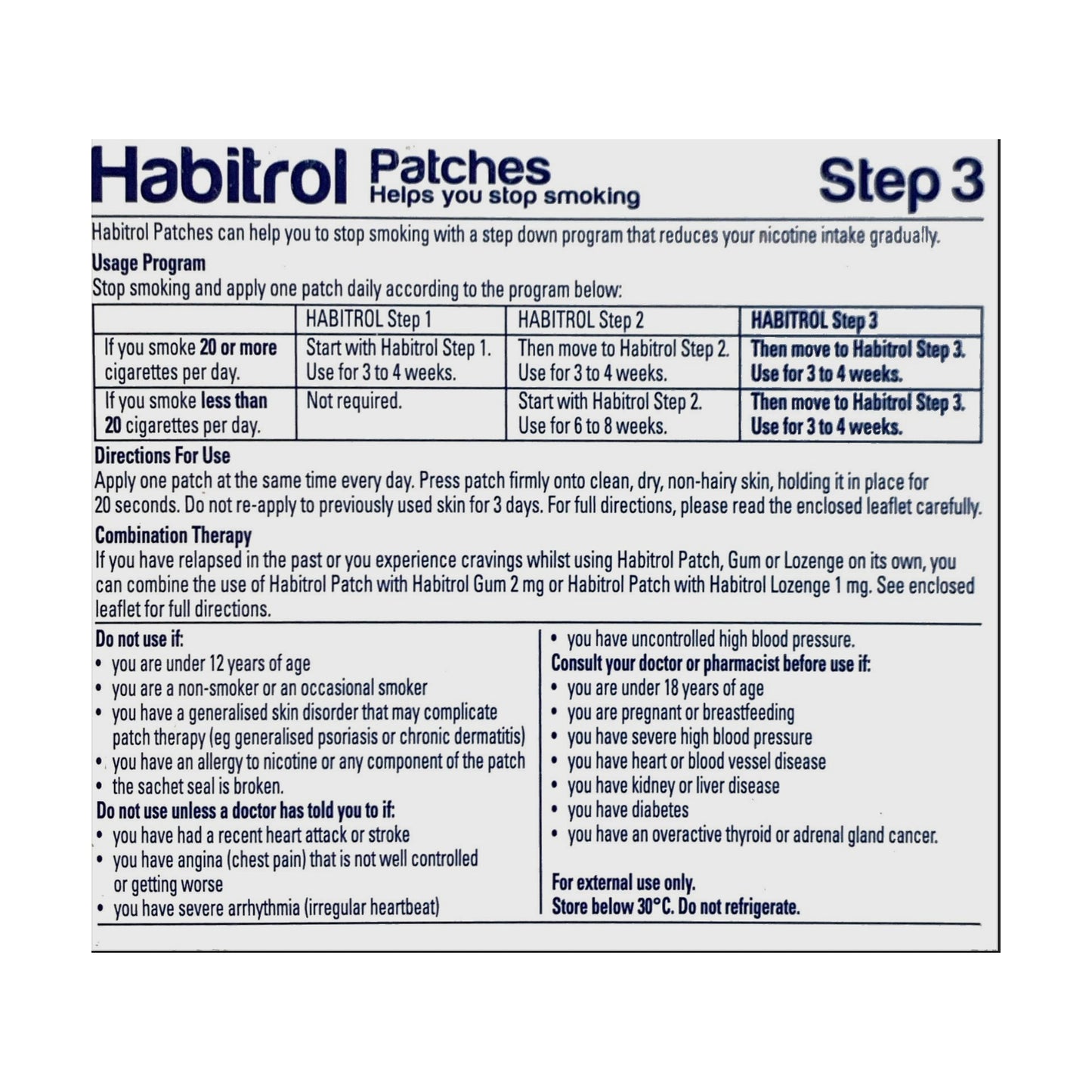 Habitrol Patch Opaque Step 3 (7mg) 28 patches per box