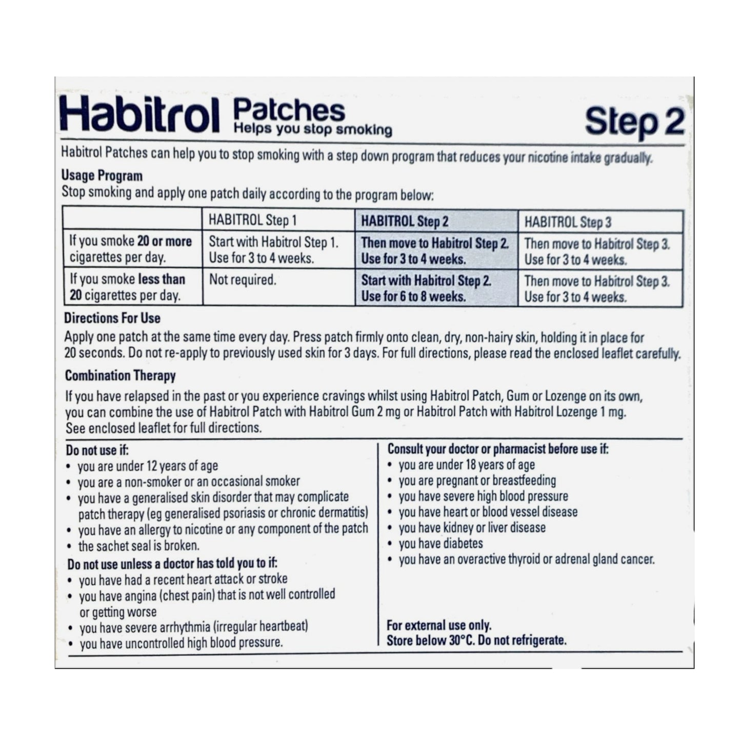 Habitrol Patch Opaque Step 2 (14mg) 28 patches per box