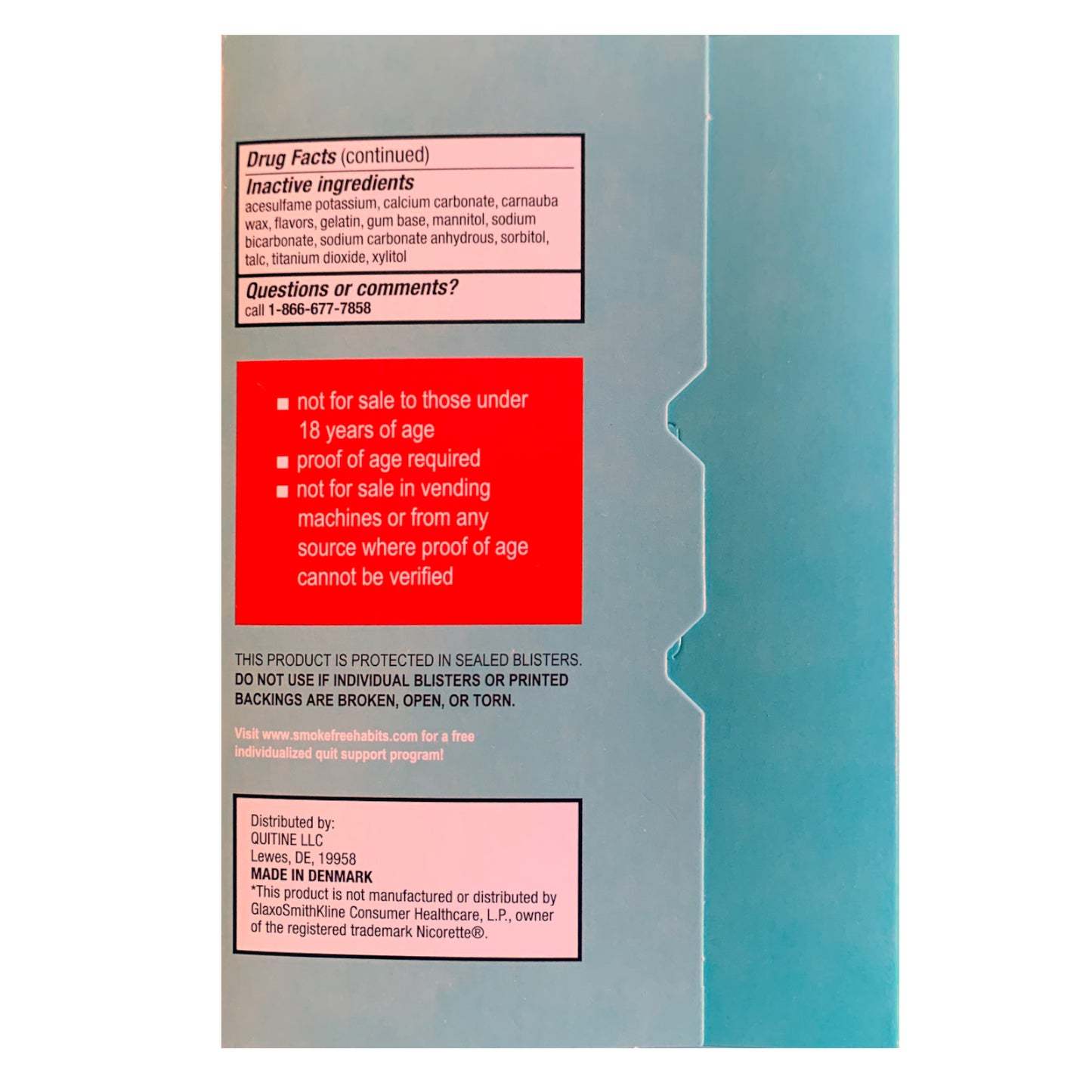 Quitine Gum Coated 2mg Mint 240 piece box