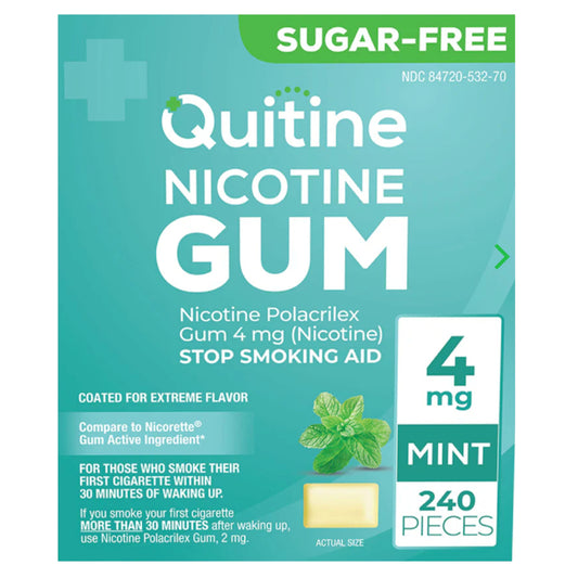 Quitine Gum Coated 4mg Mint 240 piece box