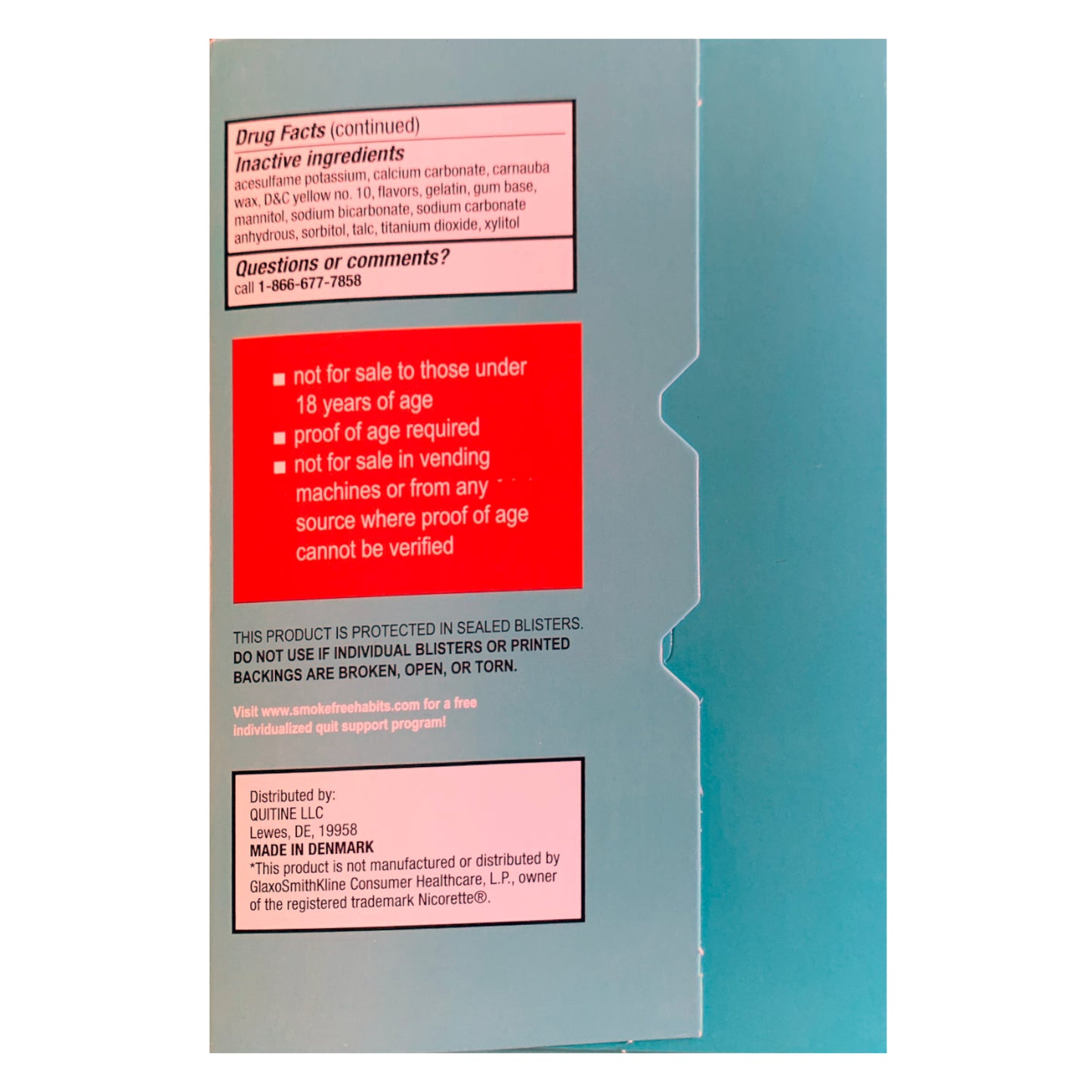 Quitine Gum Coated 4mg Mint 240 piece box