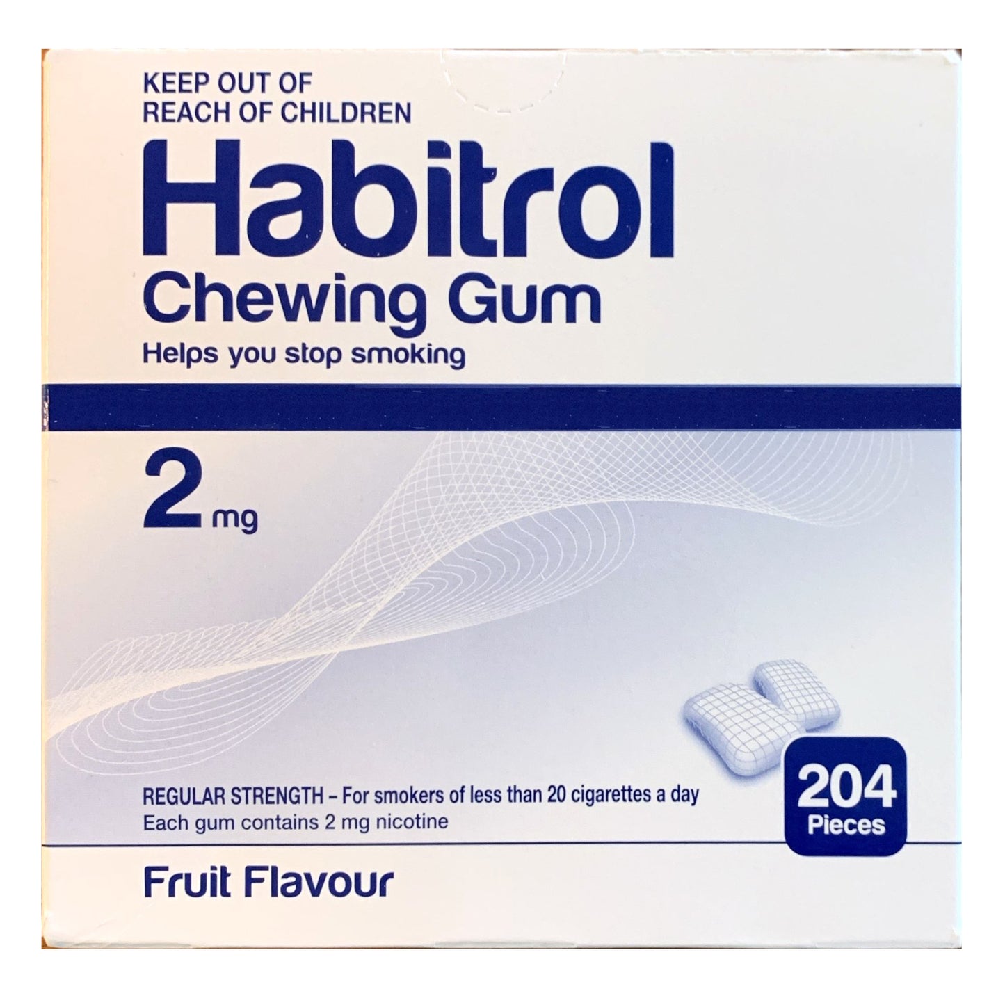 Habitrol Gum Coated 2mg Fruit 204 piece box
