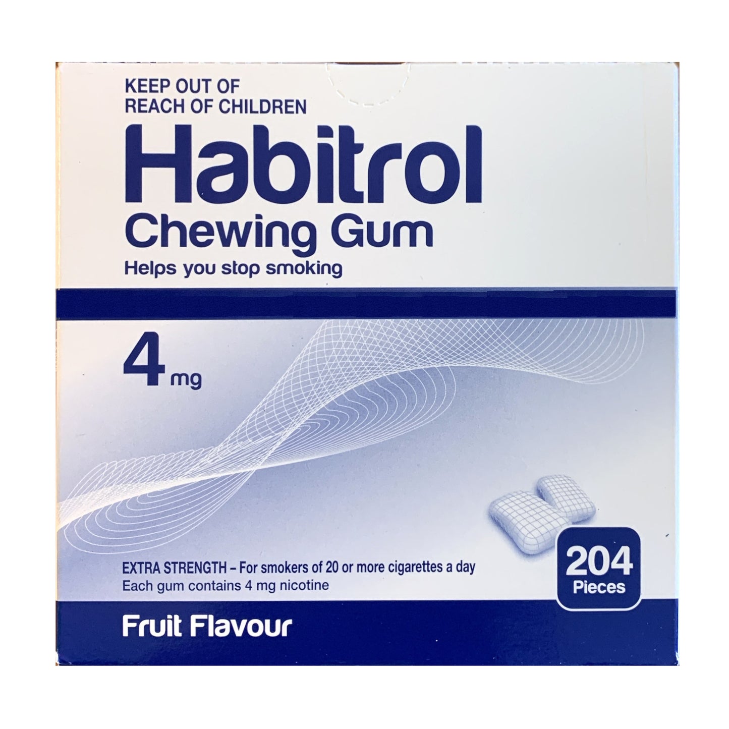Habitrol Gum Coated 4mg Fruit 204 piece box