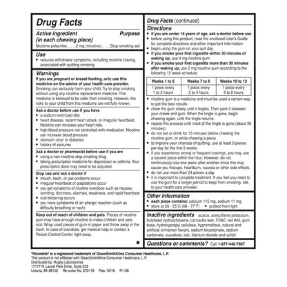 Rugby Gum Coated 2mg Cinnamon 100 piece box