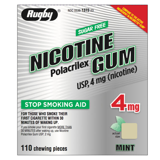 Rugby Gum Uncoated 4mg Mint 110 piece box