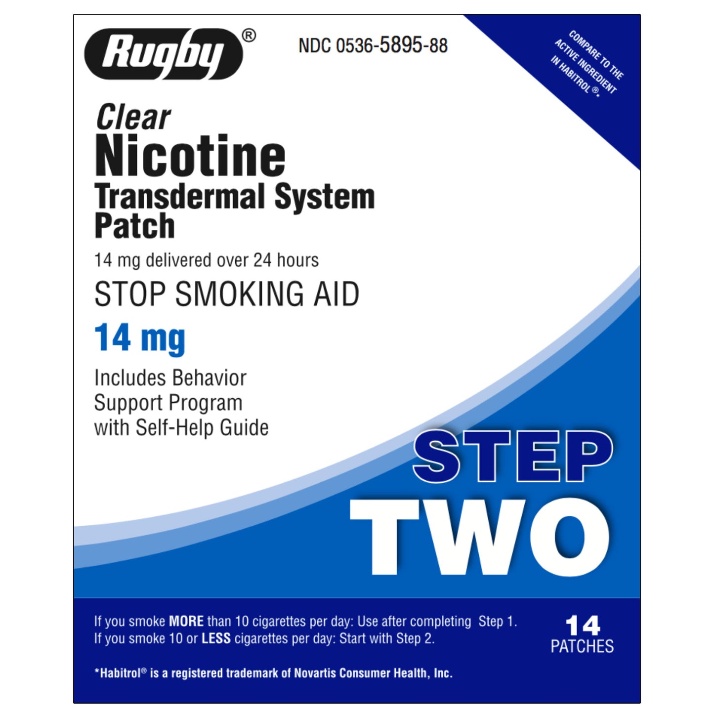 Rugby Patch Clear Step 2 (14mg) 14 patches per box