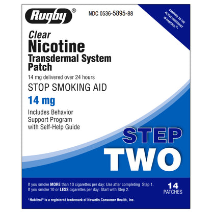 Rugby Patch Clear Step 2 (14mg) 14 patches per box